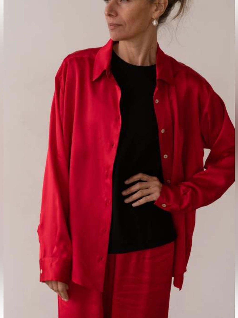 Brand New with Tags DONNI The Silk shirt Bell Pepper